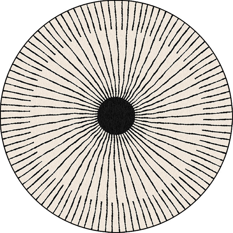Avtoit | Unique Radial Pattern Rug Apricot Modern Rug Polyester Washable Non-Slip Back Rug for Bedroom