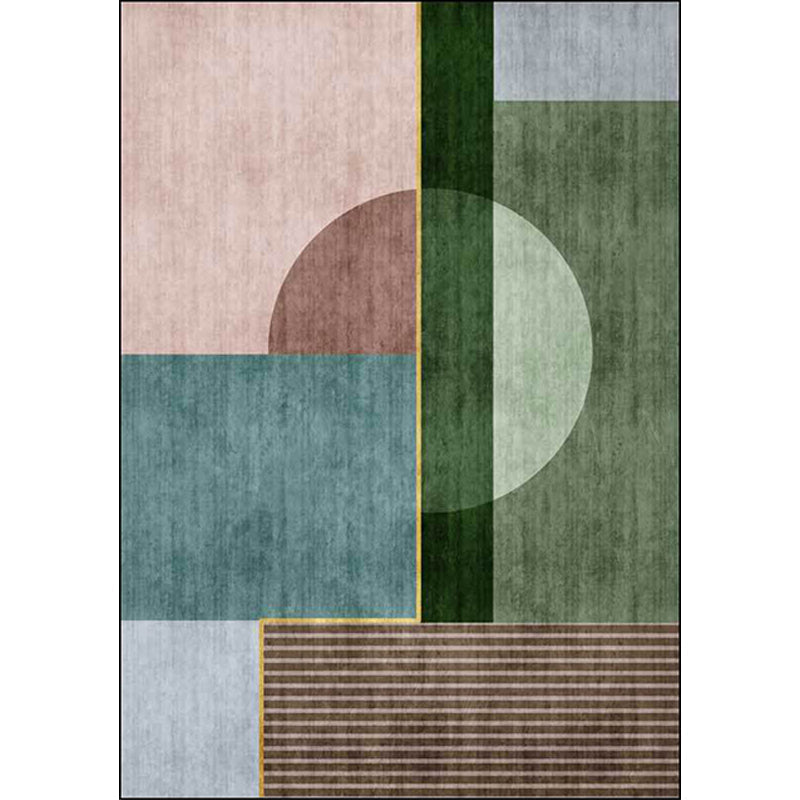 Avtoit | Simple Color Block Carpet Multicolor Nordic Carpet Polyester Washable Non-Slip Back Area Rug for Living Room