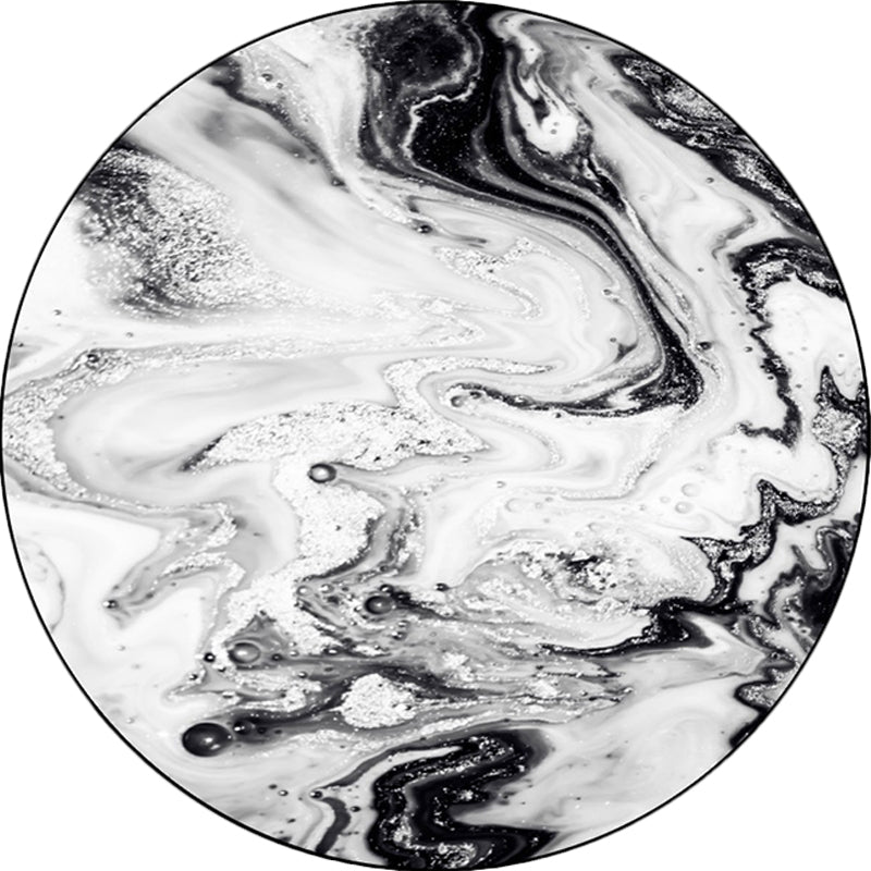 Avtoit | Black and White Bedroom Carpet Modern Abstract Oil Painting Pattern Area Rug Polyester Non-Slip Washable Rug