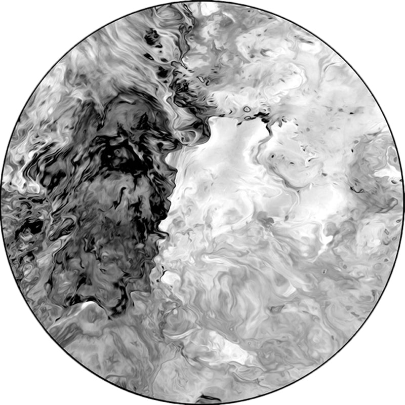 Avtoit | Black and White Bedroom Carpet Modern Abstract Oil Painting Pattern Area Rug Polyester Non-Slip Washable Rug