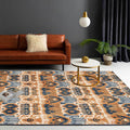 Avtoit | Yellow Bedroom Rug Southwest Tribal Pattern Area Rug Polyester Non-slip Stain Resistant Rug