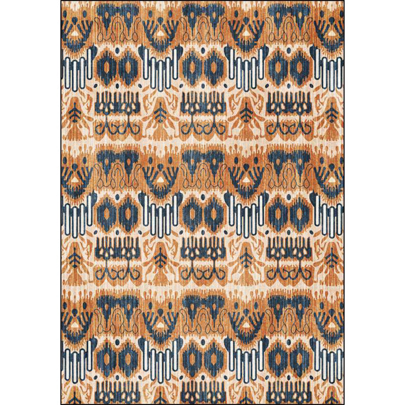 Avtoit | Yellow Bedroom Rug Southwest Tribal Pattern Area Rug Polyester Non-slip Stain Resistant Rug