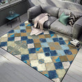 Avtoit | Oriental Moroccan Carpet in Blue Abstract Oil Painting Pattern Carpet Polyester Non-Slip Carpet for Home Decoration