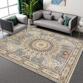 Avtoit | Brown Bedroom Rug Moroccan Medallion Pattern Area Rug Polyester Non-Slip Machine Washable Rug