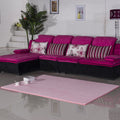Avtoit | Casual Living Room Rug in Green and Pink Solid Color Rug Polyester Pet-Friendly Area Rug