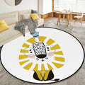 Avtoit | White Children's Room Rug Children's Animal Lion Pattern Rug Polyester Non-Slip Backing Rug