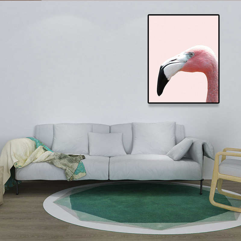 Avtoit | Head of Flamingo Canvas Print Tropical Texture Family Room Wall Art in Pink