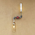 Avtoit | Glass Gray/Blue Wall Light Wine Bottle 2 Lights Industrial Style Wall Mount Light for Living Room