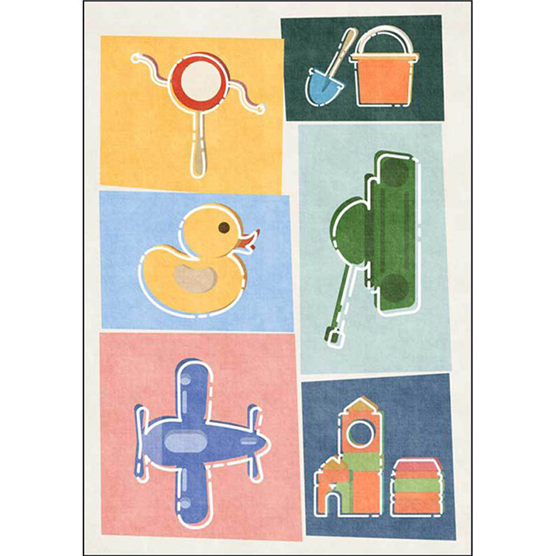 Avtoit | Unique children's carpet Colorful cars & roads Duck tank Plane pattern carpet Polyester Pet-friendly carpet for the children's room