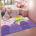 Avtoit | Stylish children's rug in pink animal unicorn cat rabbit pattern rug polyester pet-friendly rug for the children's room