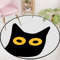 Avtoit | Gray Children's Room Rug Children Animal Cat Funny Facial Expression Pattern Area Rug Polyester Stain Resistant Rug