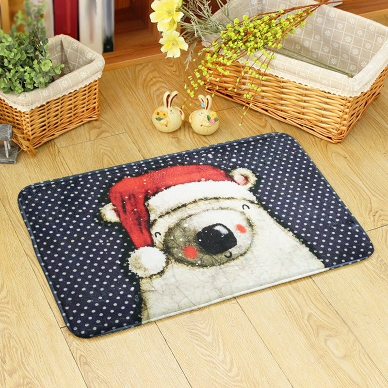 Avtoit | Beautiful children's carpet in orange and green with animal bear mouse pattern carpet polyester non-slip carpet for the children's room