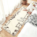 Avtoit | White and Grey Children's Room Rug Animal Panda Penguin Pattern Area Rug Polyester Machine Washable Rug