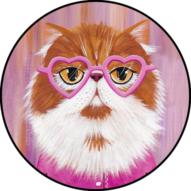 Avtoit | Casual Kids Rug in Pink and Blue Animal Cat Pattern Rug Polyester Stain Resistant Non-Slip Rug for the Children's Room