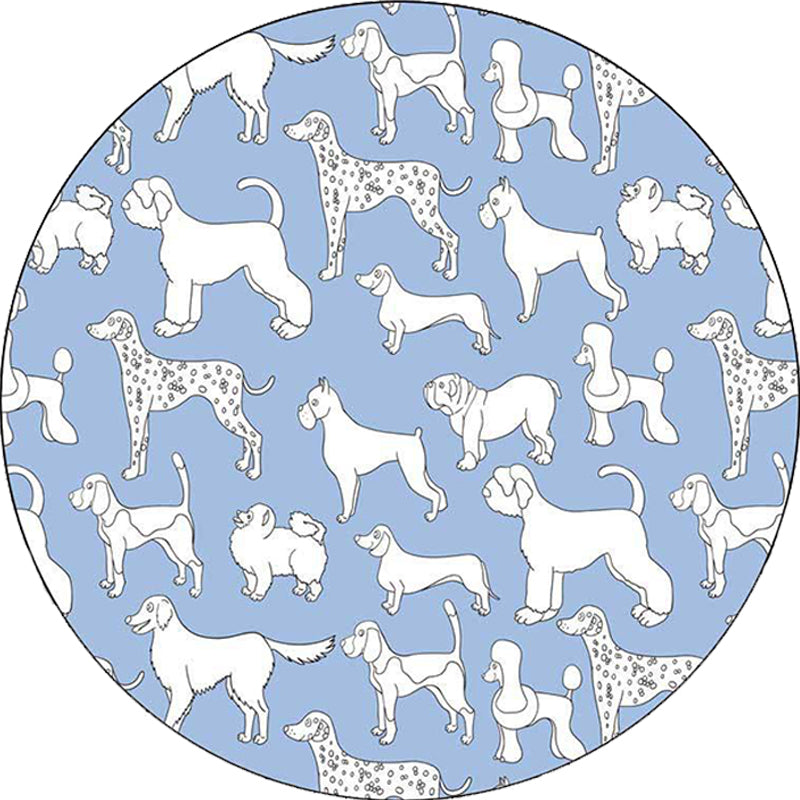 Avtoit | Yellow and Pink Children's Room Rug Children Animal Dog Watermelon Leaf Pattern Carpet Polyester Washable Rug