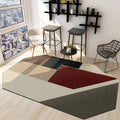 Avtoit | Modern Living Room Irregular Area Rug in Brown Color Block Pattern Rug Polyester Machine Washable Area Rug