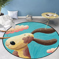 Avtoit | Kids' bedroom rug in blue animal dog cloud pattern rug polyester machine washable rug