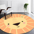 Avtoit | Children’s Bedroom Carpet in Yellow Animal Lion Print Carpet Polyester Pet-Friendly Non-Slip Carpet