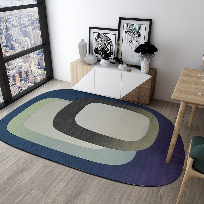 Avtoit | Irregular Bedroom Rug in Green and Pink Modern Color Block Arch Pattern Area Rug Polyester Washable Carpet