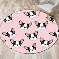 Avtoit | Children's room carpet in brown and pink animal dog cat print carpet polyester non-slip back carpet