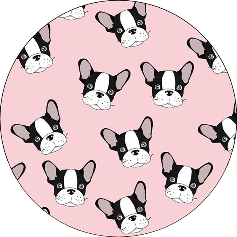 Avtoit | Children's room carpet in brown and pink animal dog cat print carpet polyester non-slip back carpet