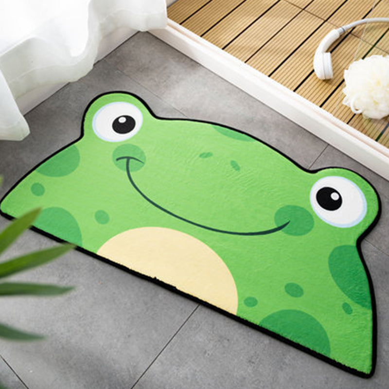 Avtoit | Irregular Children's Room Carpet Orange and Green Animal Frog Cat Bear Pattern Area Rug Polyester Pet Friendly Carpet