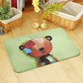 Avtoit | Blue and green children's room rug children's animals bear rabbit bee pattern rug polyester machine washable rug