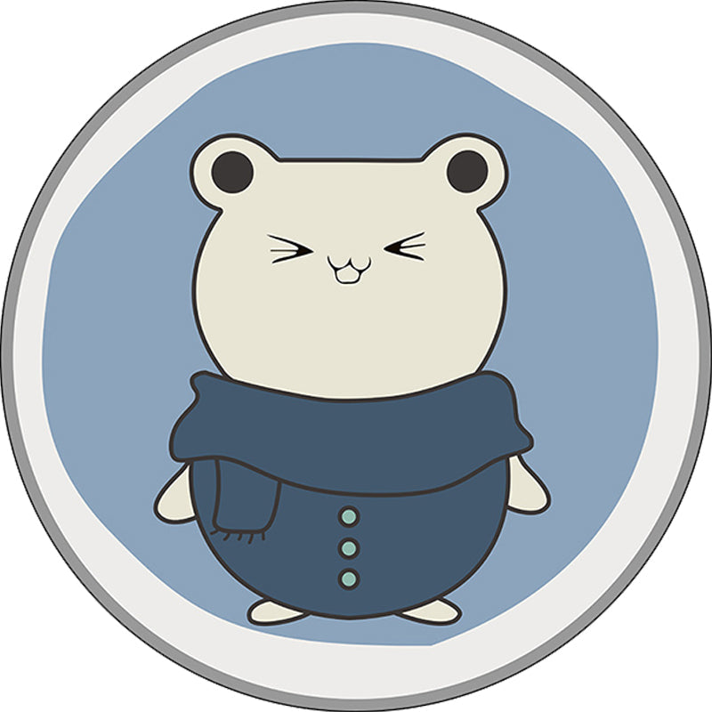 Avtoit | Blue Kids Rug | Kids Animal Hamster Pattern Area Rug Polyester Stain Resistant Carpet