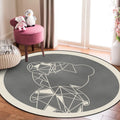 Avtoit | Beautiful children's carpet in gray and brown animal bear geometric pattern carpet polyester stain-resistant carpet for the children's room