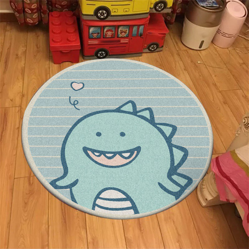Avtoit | Unique Kids Carpet in Green Animal Dinosaur Stripe Heart Pattern Rug Polyester Non-Slip Carpet for Children's Room