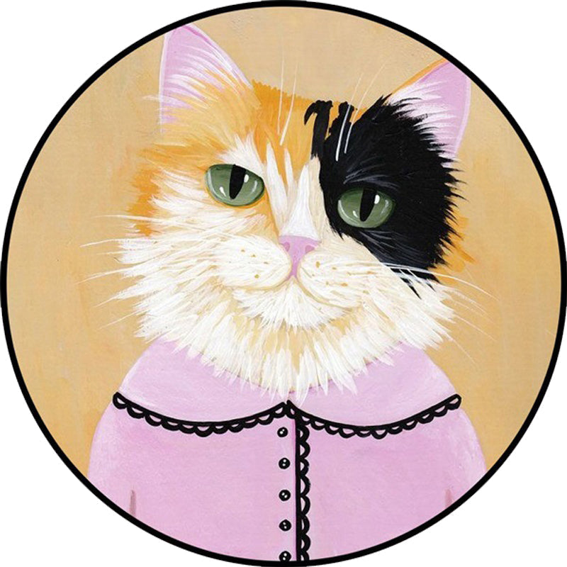 Avtoit | Kids Bedroom Carpet in Green and Blue Animal Cat Glass Print Carpet Polyester Pet-Friendly Area Rug