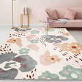 Avtoit | Pink Kids Room Carpet Kids Floral Pattern Carpet Polyester Anti-Slip Mat Carpet