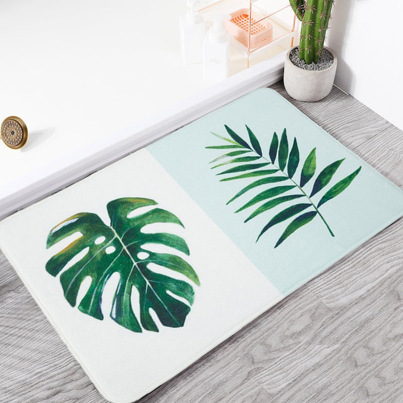 Avtoit | Green and Pink Children's Room Carpet Children Botanical Leaf Potted Plants Pattern Area Rug Polyester Pet Friendly Carpet
