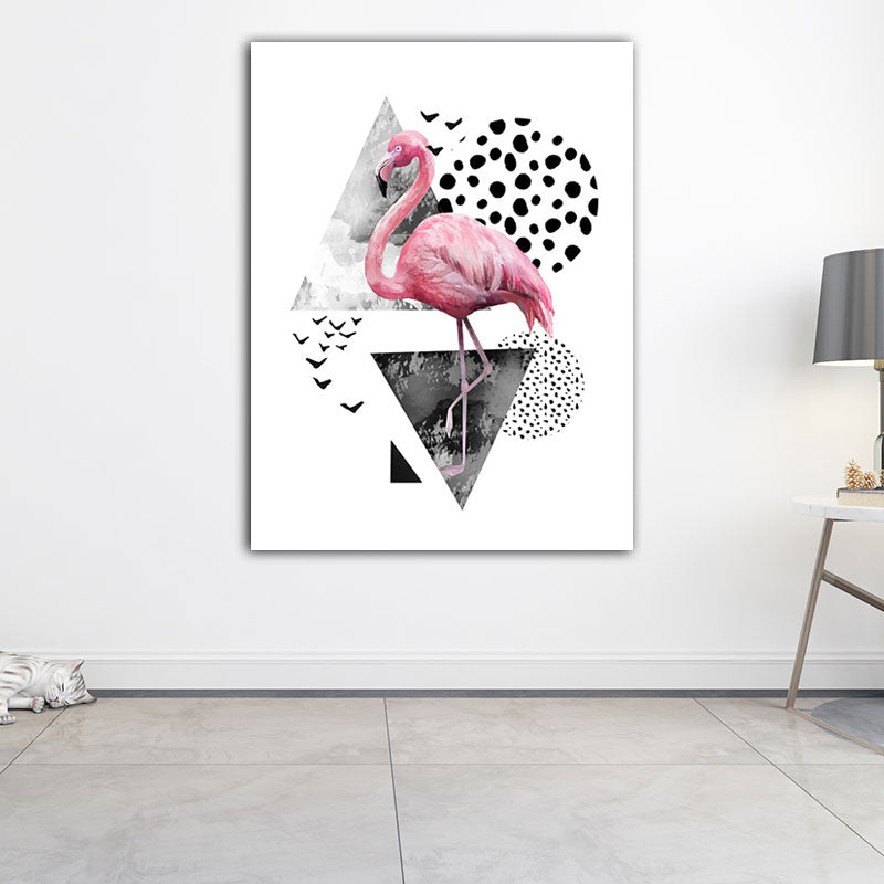 Avtoit | Tropics for 80s Wrapped Canvas Flamingo and Geometry Pink Wall Art Prints, multiple sizes