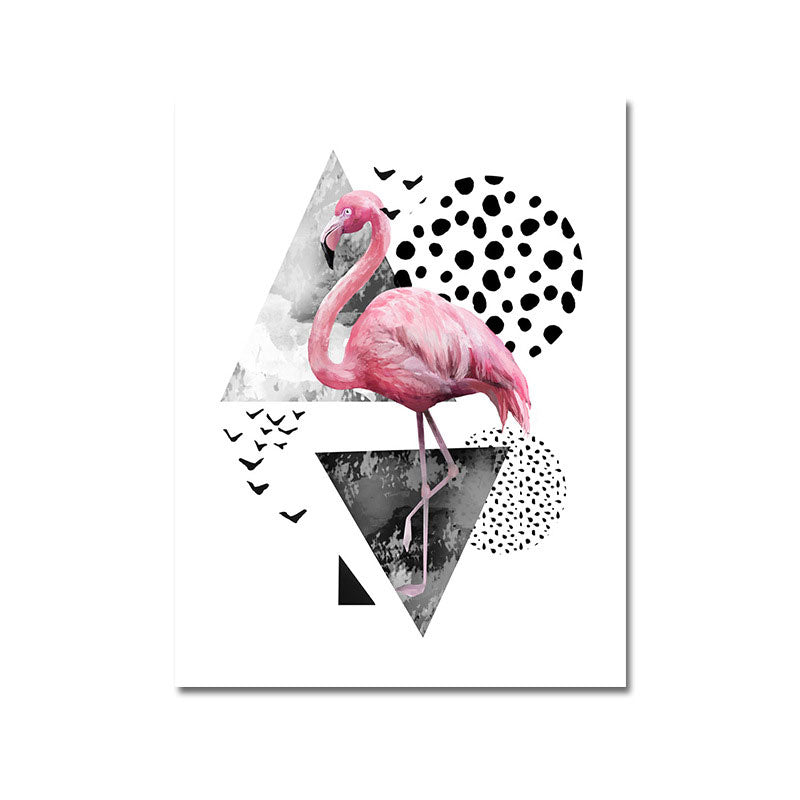 Avtoit | Tropics for 80s Wrapped Canvas Flamingo and Geometry Pink Wall Art Prints, multiple sizes