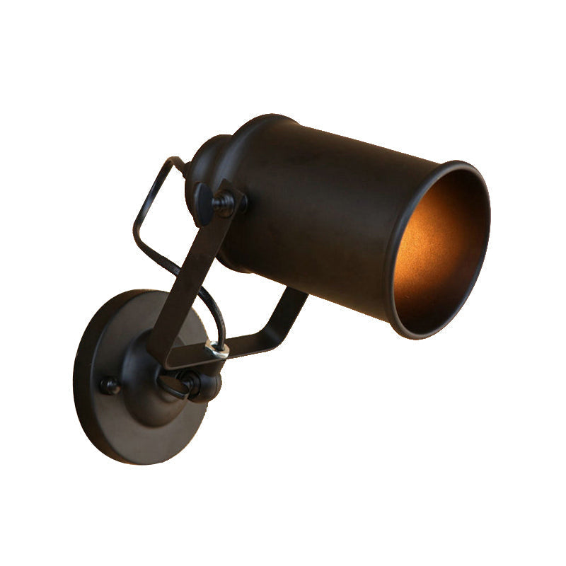 Avtoit | Cylinder Metallic Wall Light Antique Style 1 Light Living Room Wall Mounted Light in Black/Rust
