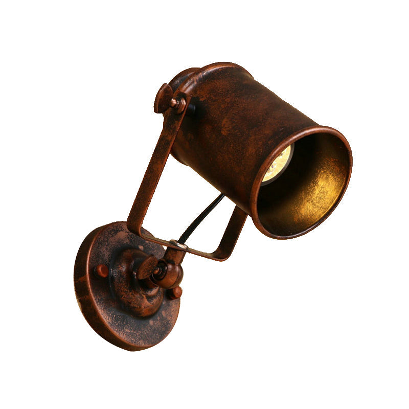 Avtoit | Cylinder Metallic Wall Light Antique Style 1 Light Living Room Wall Mounted Light in Black/Rust