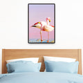 Avtoit | Tropix Animal Flamingos Canvas Art Pink-Blue Textured Wall Decoration for the Seating Area