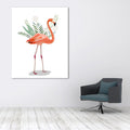 Avtoit | Flamingo and leaves wrapped canvas pink tropical wall decoration for sign room