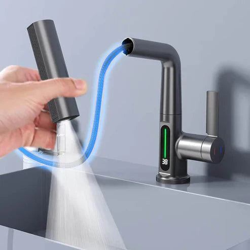 Avtoit | WaterMaster Flexible LED Kitchen & Bathroom Faucet – 360° Swivel, Pull-Out Hose & 5 Spray Modes