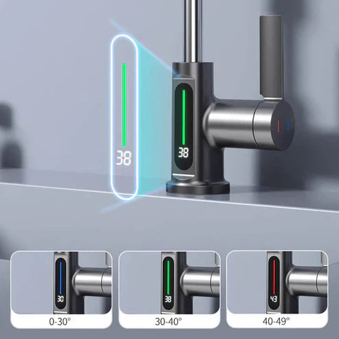 Avtoit | WaterMaster Flexible LED Kitchen & Bathroom Faucet – 360° Swivel, Pull-Out Hose & 5 Spray Modes