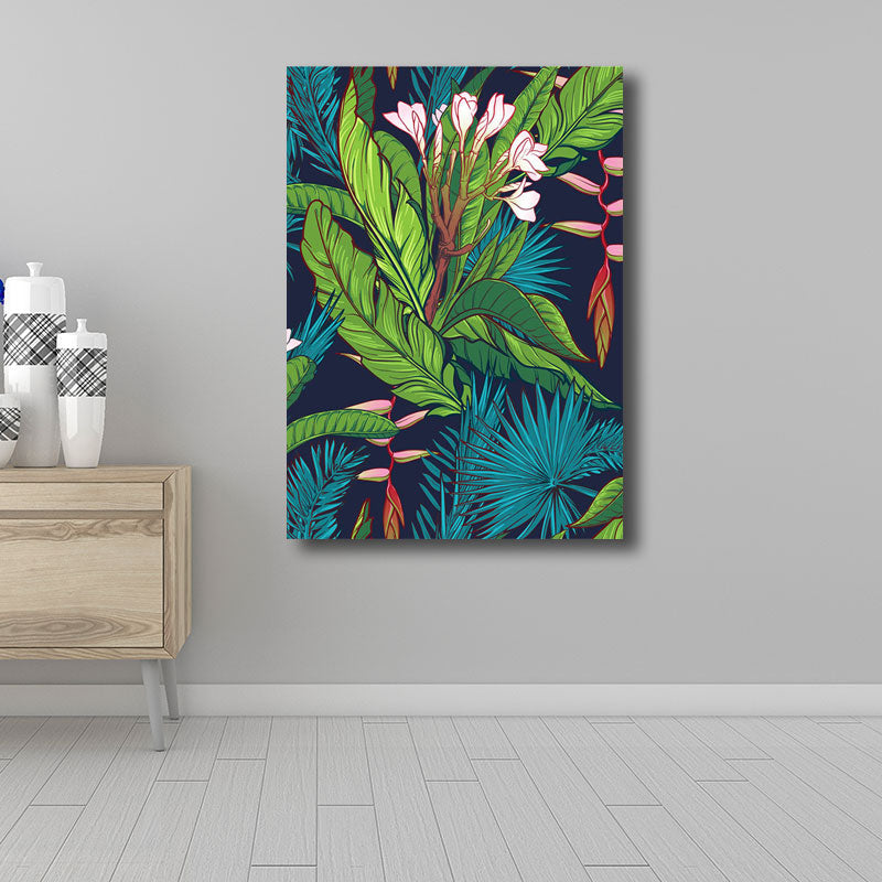 Avtoit | Tropics Magnolia and Plant Painting for Living Room Canvas in Green, multiple sizes available