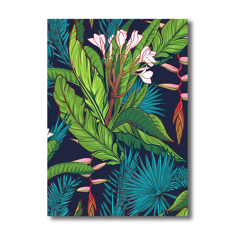 Avtoit | Tropics Magnolia and Plant Painting for Living Room Canvas in Green, multiple sizes available