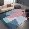 Avtoit | Novelty Living Room Irregular Carpet in Pink and Grey Color Block Stripe Print Carpet Polyester Non-Slip Rug