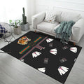 Avtoit | Casual Kids Rug in Black and Gray Animal Tiger Deer Pattern Rug Polyester Pet-Friendly Rug for the Children's Room