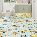 Avtoit | Kids Children's Room Carpet in Blue Cars & Roads Excavator Zebra Print Carpet PVC Machine Washable Carpet