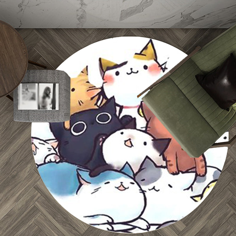Avtoit | Kids children's room carpet in black and white animal cat print carpet polyester non-slip back carpet