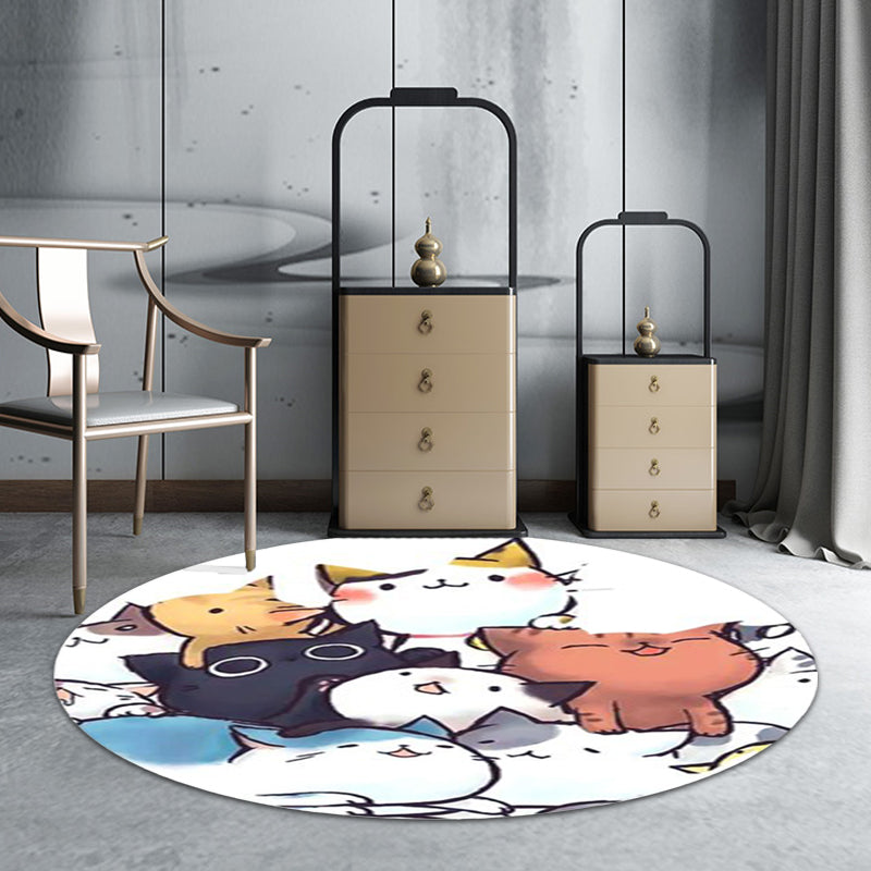 Avtoit | Kids children's room carpet in black and white animal cat print carpet polyester non-slip back carpet