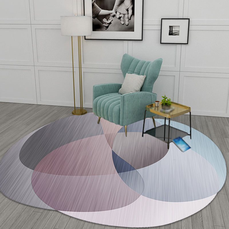 Avtoit | Gray Irregular Bedroom Carpet Novelty Color Block Pattern Rug Polyester Stain Resistant Carpet