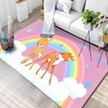 Avtoit | Black and Blue Kids Room Carpet Kids Animal Butterfly Deer Whale Pattern Rug Polyester Machine Washable Carpet